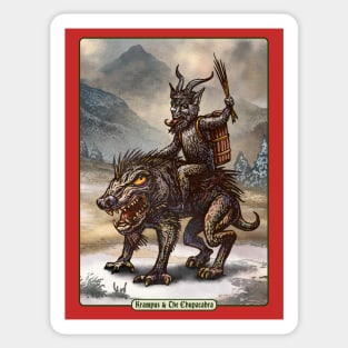 Krampus and the Chupacabra Sticker